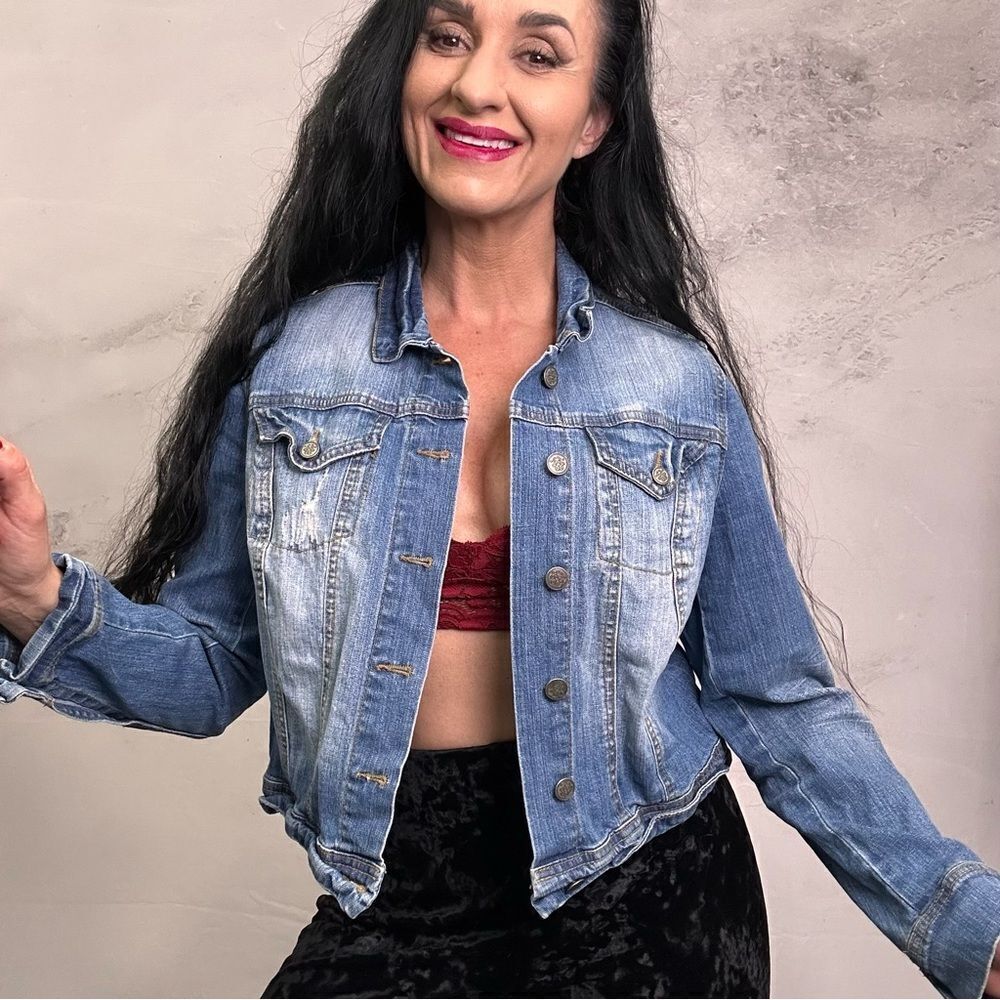 Jessica Simpson denim jean jacket coat